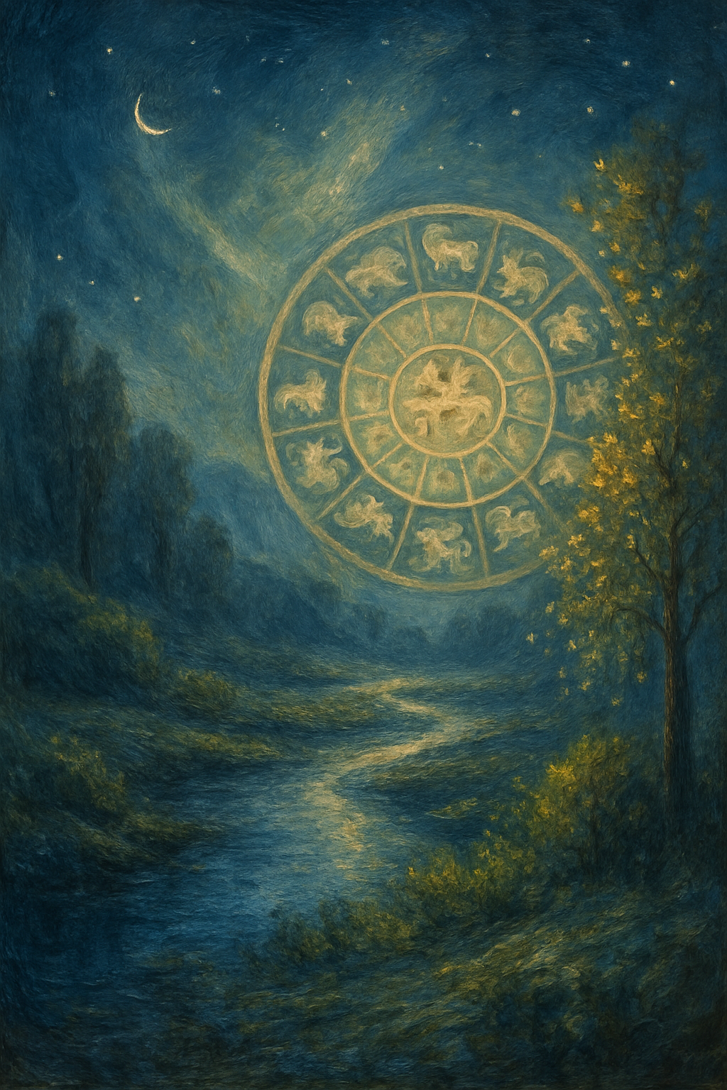 Mosaico que representa los doce posibles signos ascendentes del zodiaco.