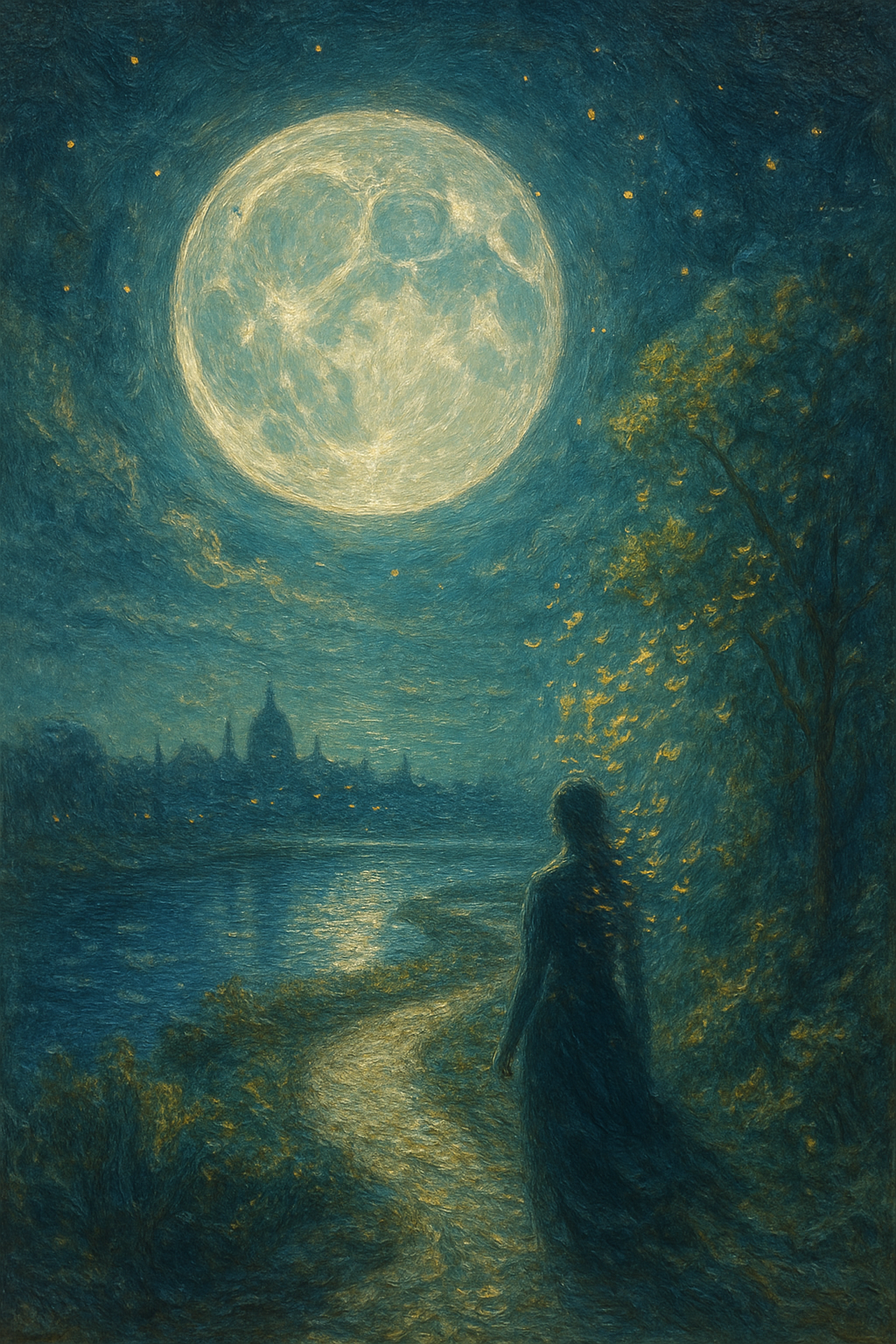 Una superluna brillante y grande en el cielo nocturno.
