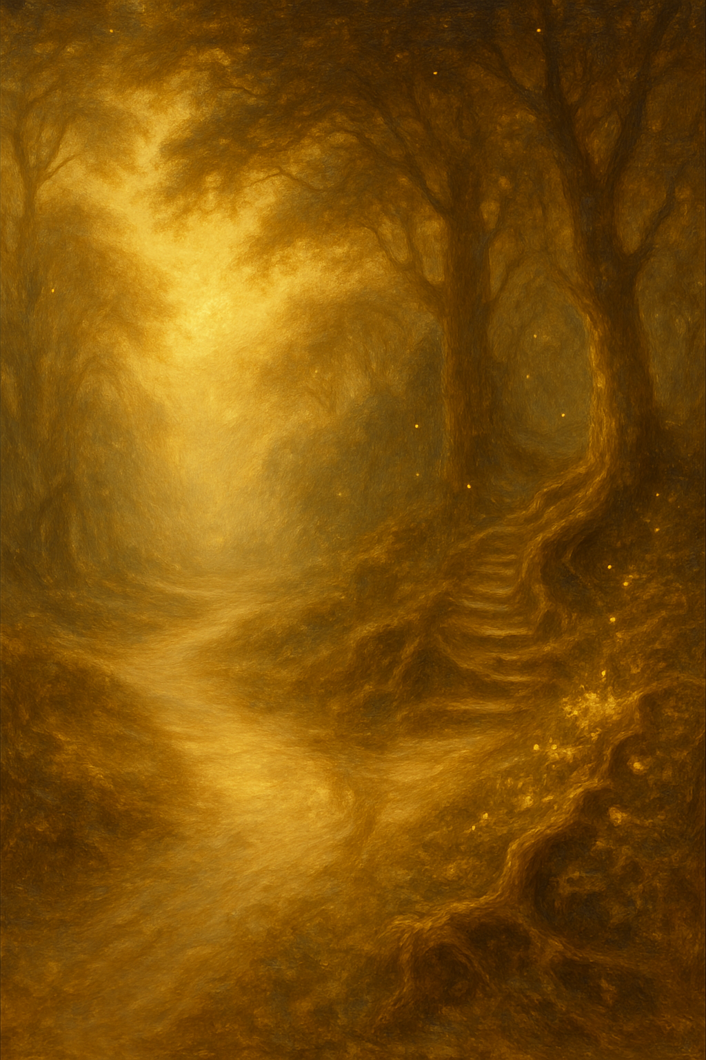 Dos caminos en un bosque representando la diferencia entre tarot predictivo y tarot evolutivo.