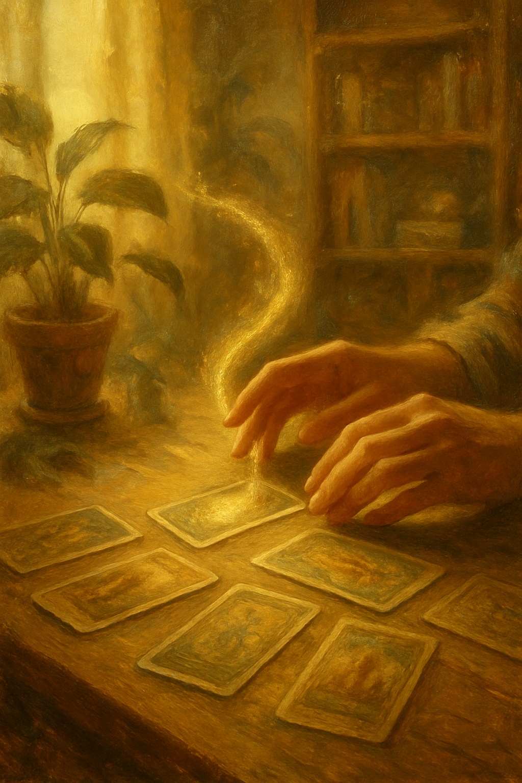 Guía sobre cómo elegir una baraja de tarot con varias opciones sobre una mesa.