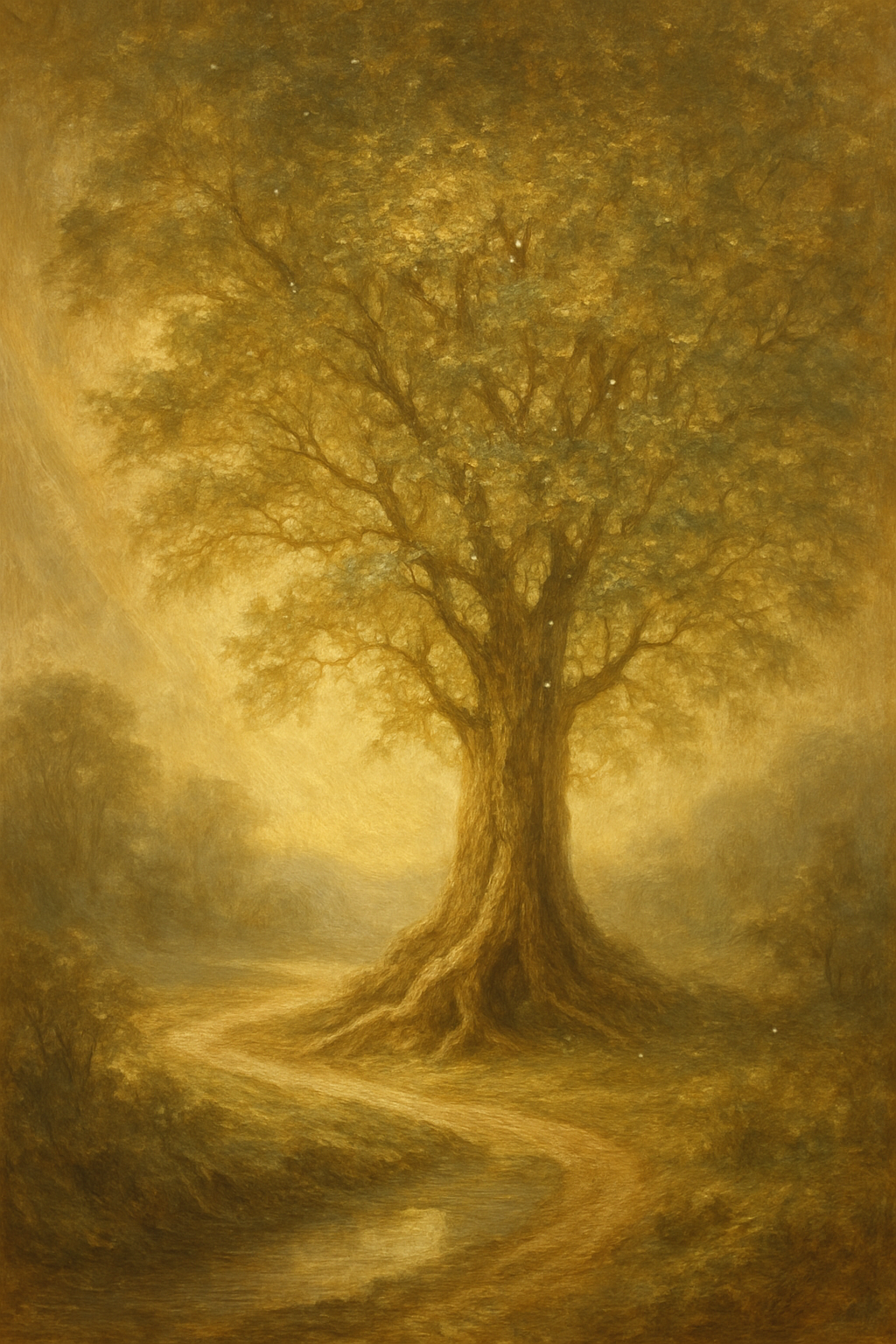 Un árbol que simboliza la diferencia entre Arcanos Mayores (tronco y ramas) y Menores (hojas).