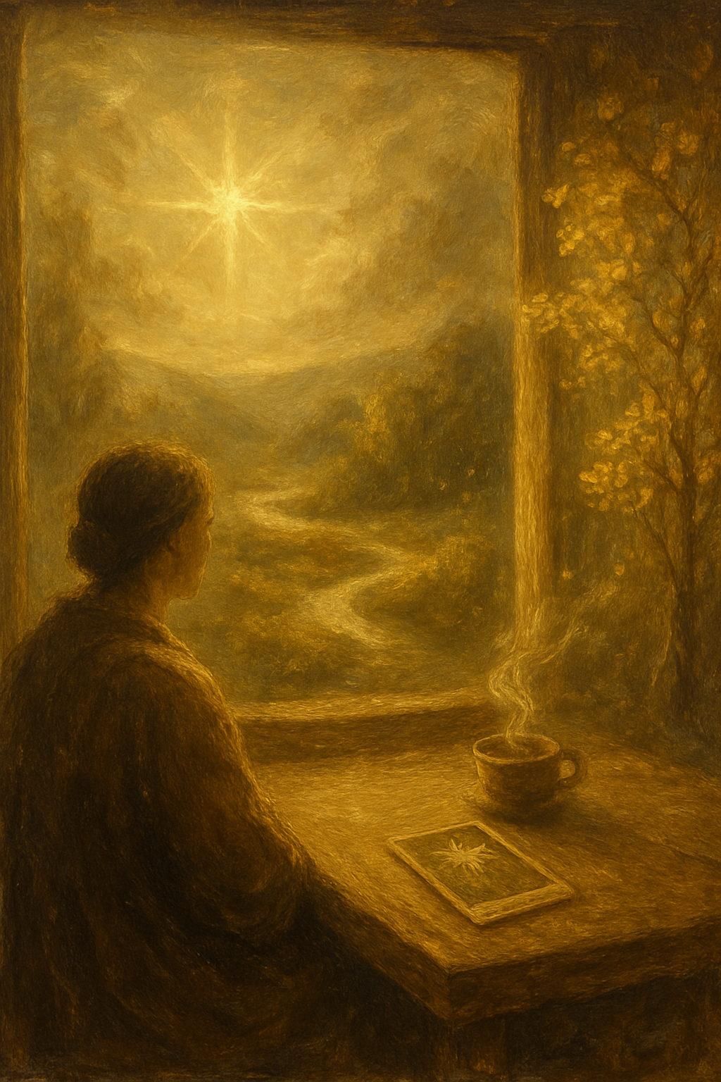 Una persona usando una carta del Tarot para la meditación y el desarrollo personal.