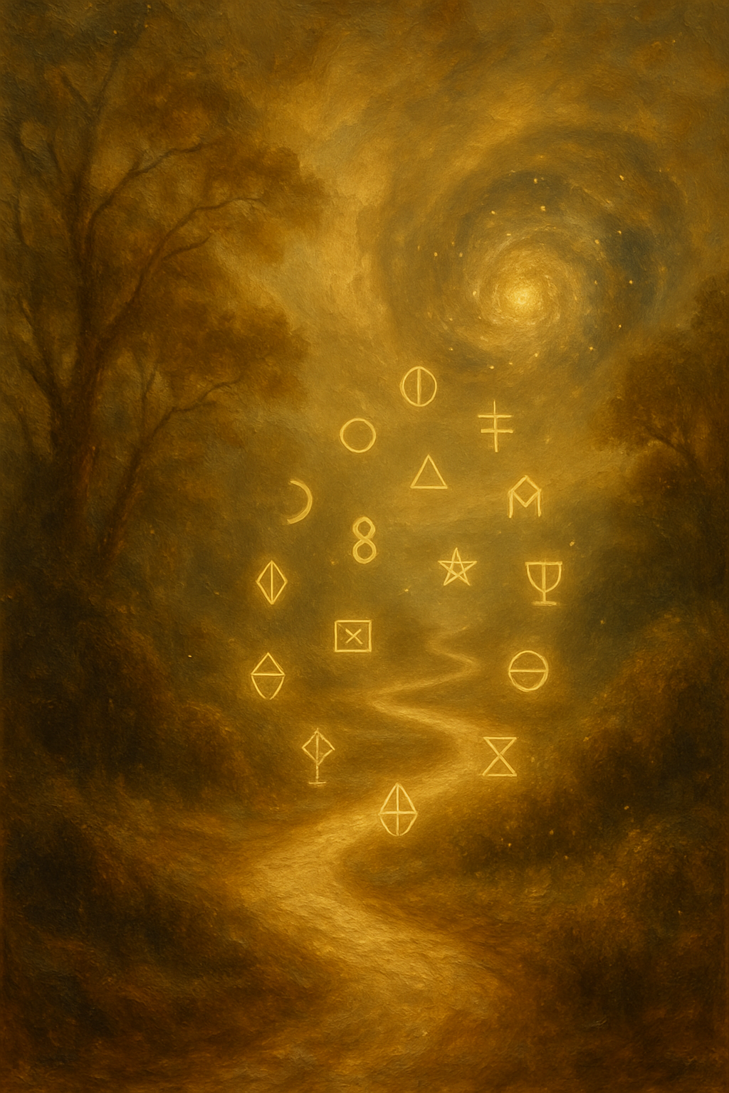 Representación artística del Viaje del Loco a través de los 22 Arcanos Mayores del Tarot