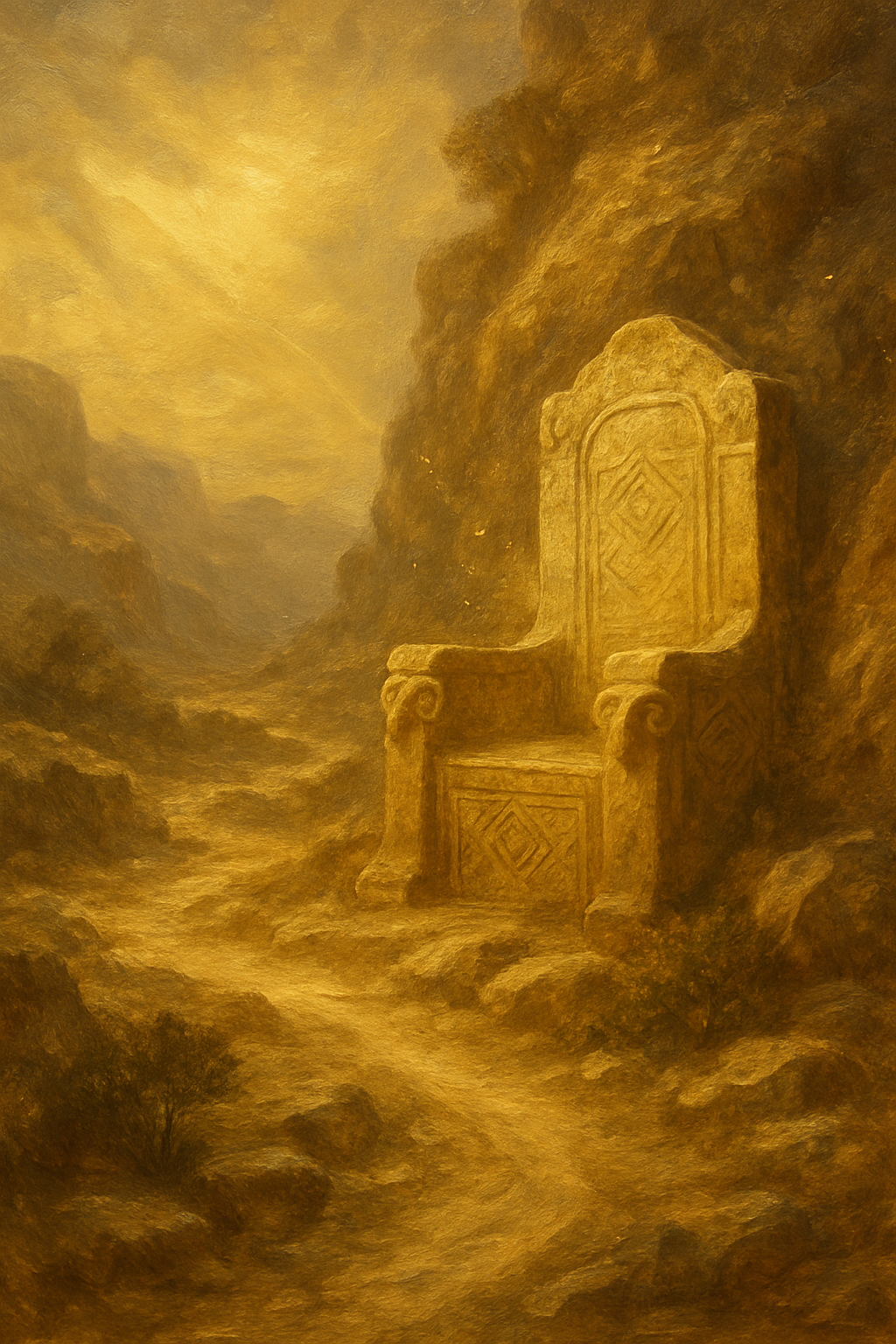 El trono de piedra de El Emperador, simbolizando autoridad y estructura.