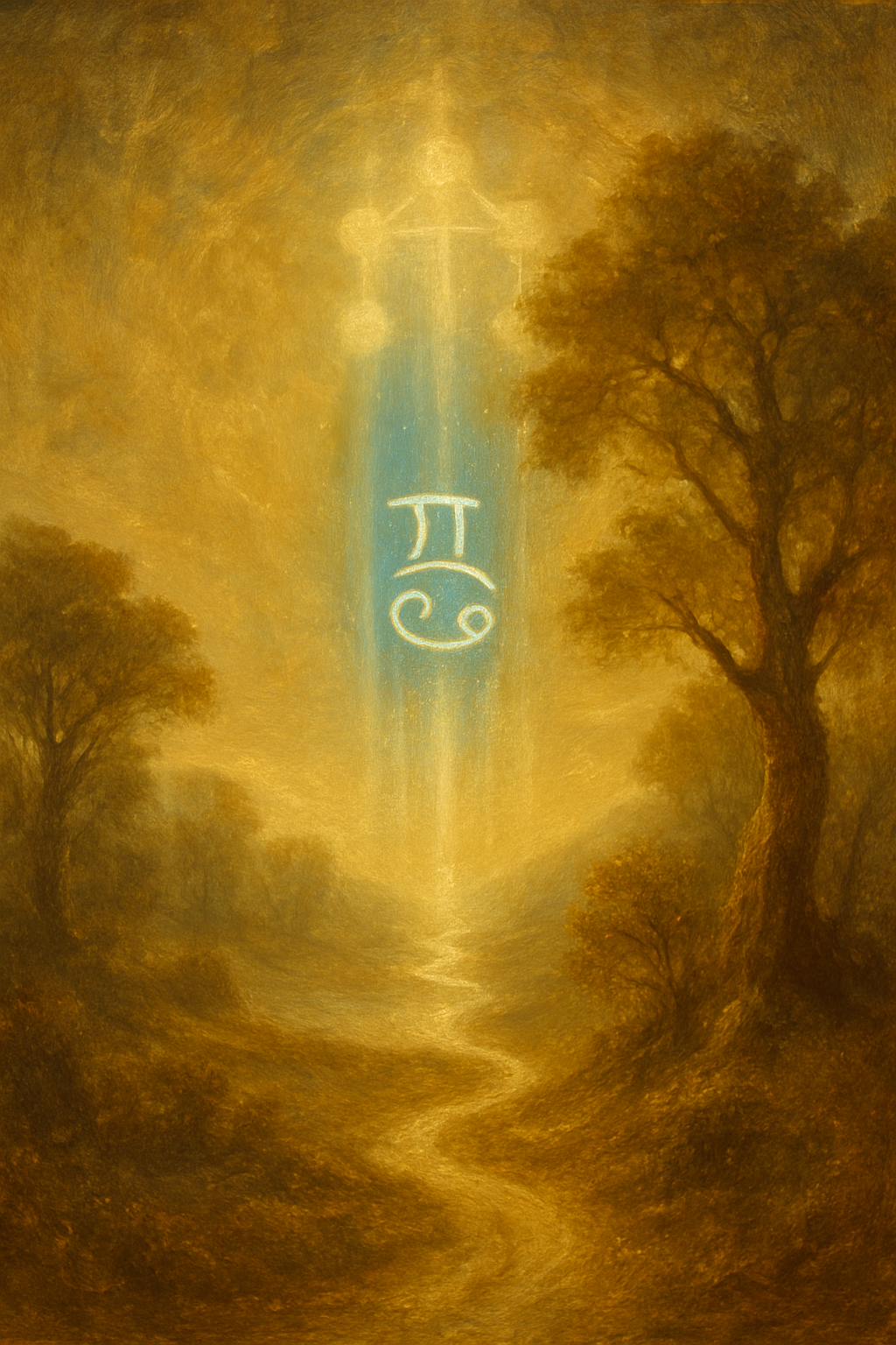 Símbolos asociados a El Carro: astrología (Cáncer), Cábala (Cheth) y numerología (7).
