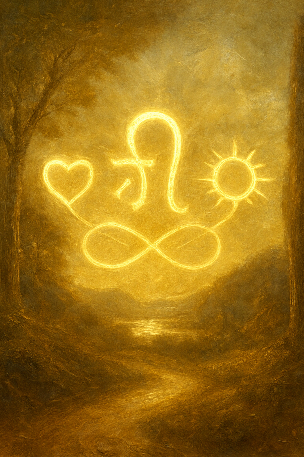 Símbolos asociados a La Fuerza: el signo de Leo, la letra Teth y la lemniscata.