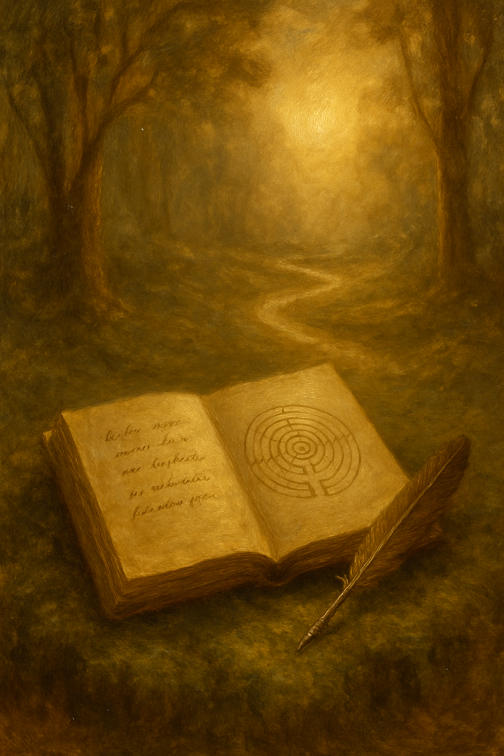 Un diario abierto en un entorno natural, representando la reflexión y las preguntas que inspira La Luna.