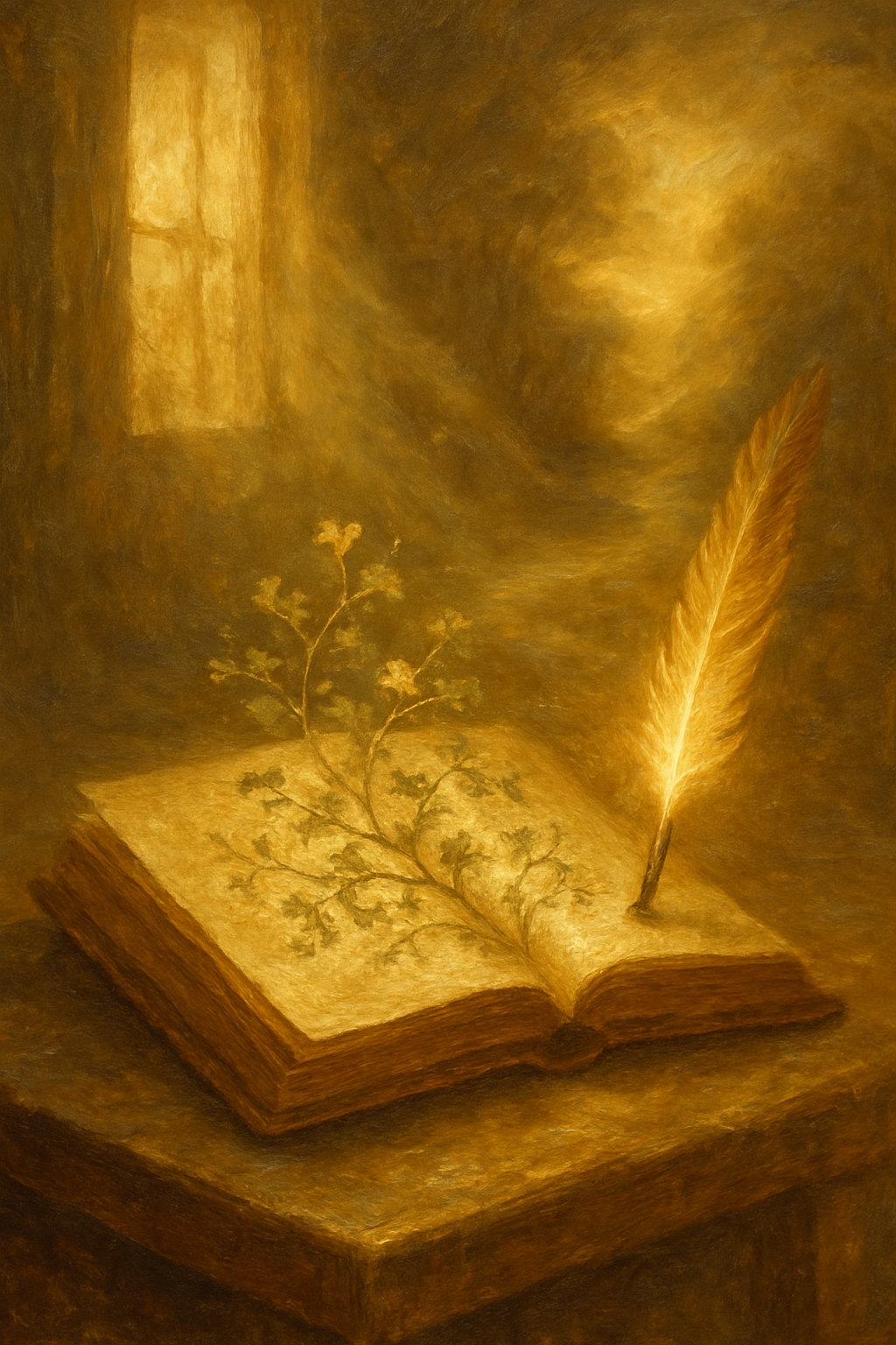 Diario con flores creciendo de sus páginas, simbolizando los ejercicios prácticos de crecimiento con El Juicio.