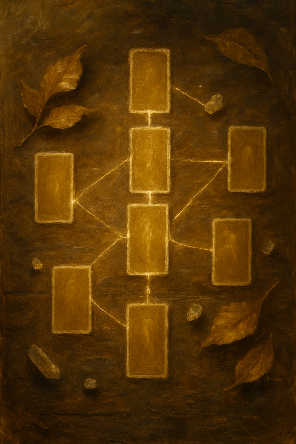 Esquema de las diez posiciones de la tirada de la Cruz Celta del Tarot.