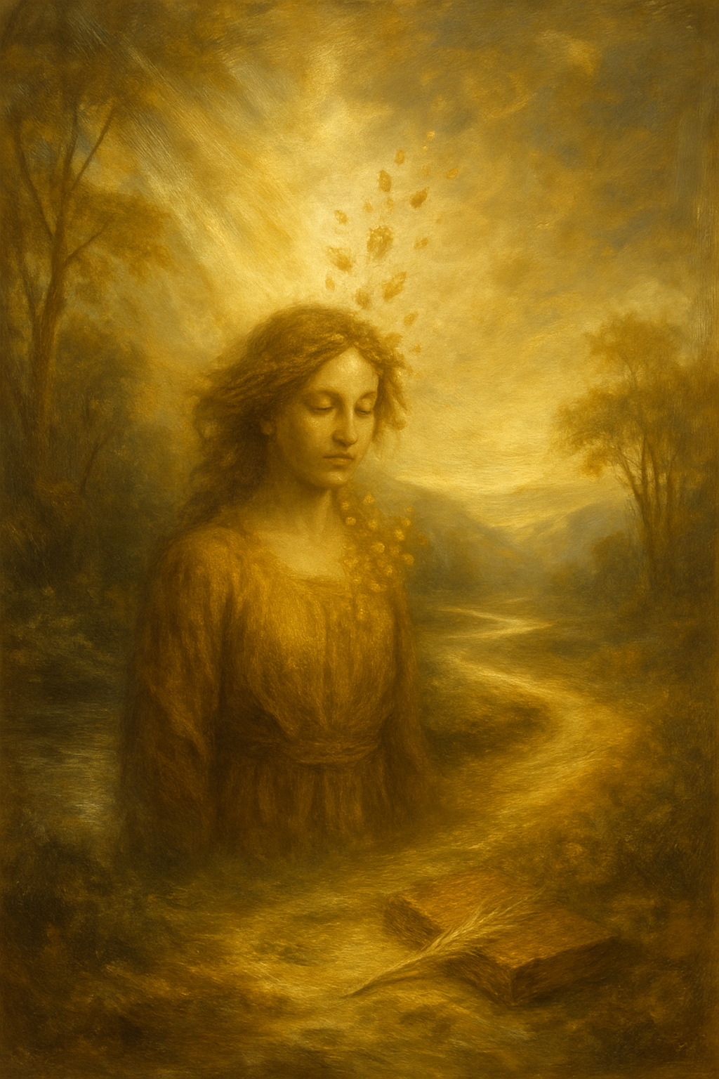 Un conjunto de herramientas de bienestar (tarot, diario, piedra), mostrando su vínculo y complementariedad.